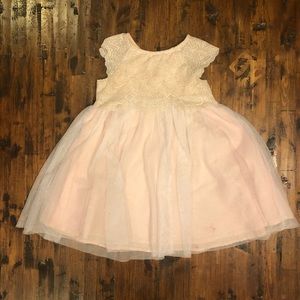 Light Pink Tulle Cap Sleeve Girls Party Dress 3T
